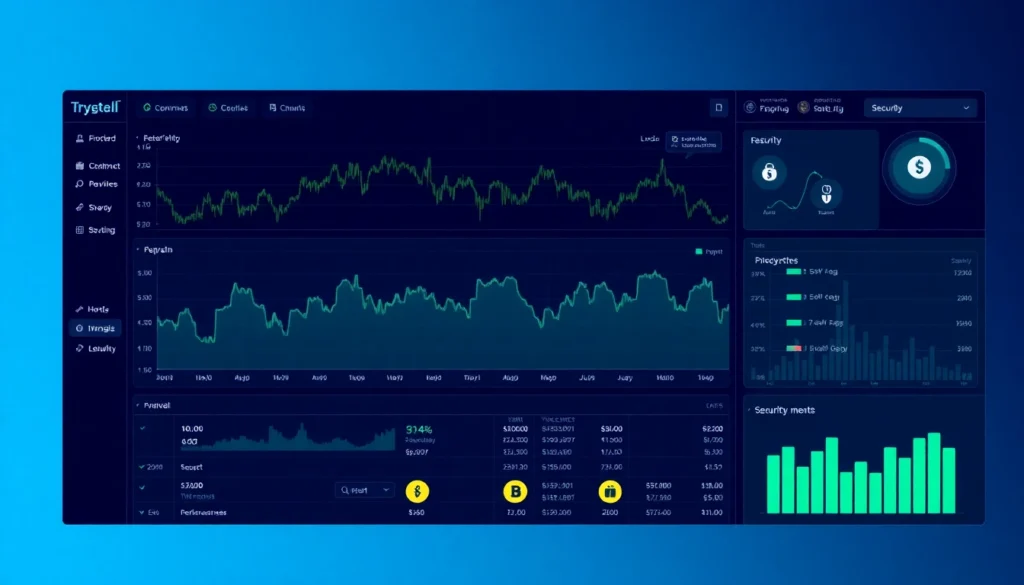 Detailed graphic illustrating aicoin下载 with cryptocurrency charts and security features, emphasizing user-friendly interface and real-time monitoring for crypto traders.