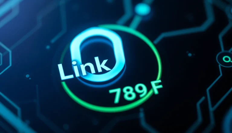 Link 789F digital connection icon highlighting secure hyperlink in a vibrant, tech-inspired setting for enhanced accessibility.