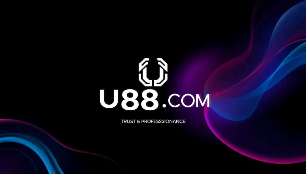 Visually engaging banner featuring UU88 COM branding, highlighting online gaming and betting features with a confident, trustworthy look for users seeking reliable gambling platforms.