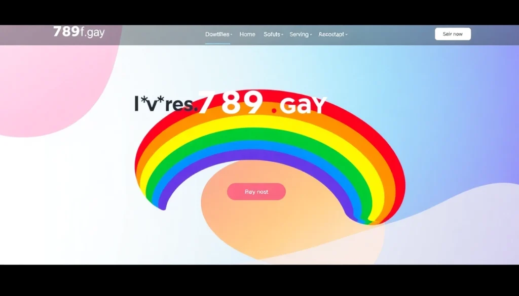 Visually engaging homepage layout for https://789f.gay highlighting community and diversity with bright colors and inclusive design elements, perfect for user engagement.