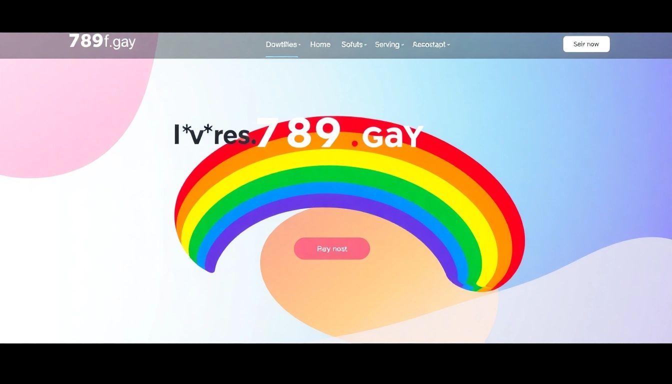 Visually engaging homepage layout for https://789f.gay highlighting community and diversity with bright colors and inclusive design elements, perfect for user engagement.