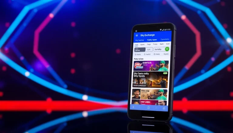 The Sky Exchange App interface on a smartphone showcasing live sports betting, emphasizing security and user-friendly features for seamless gaming experiences.