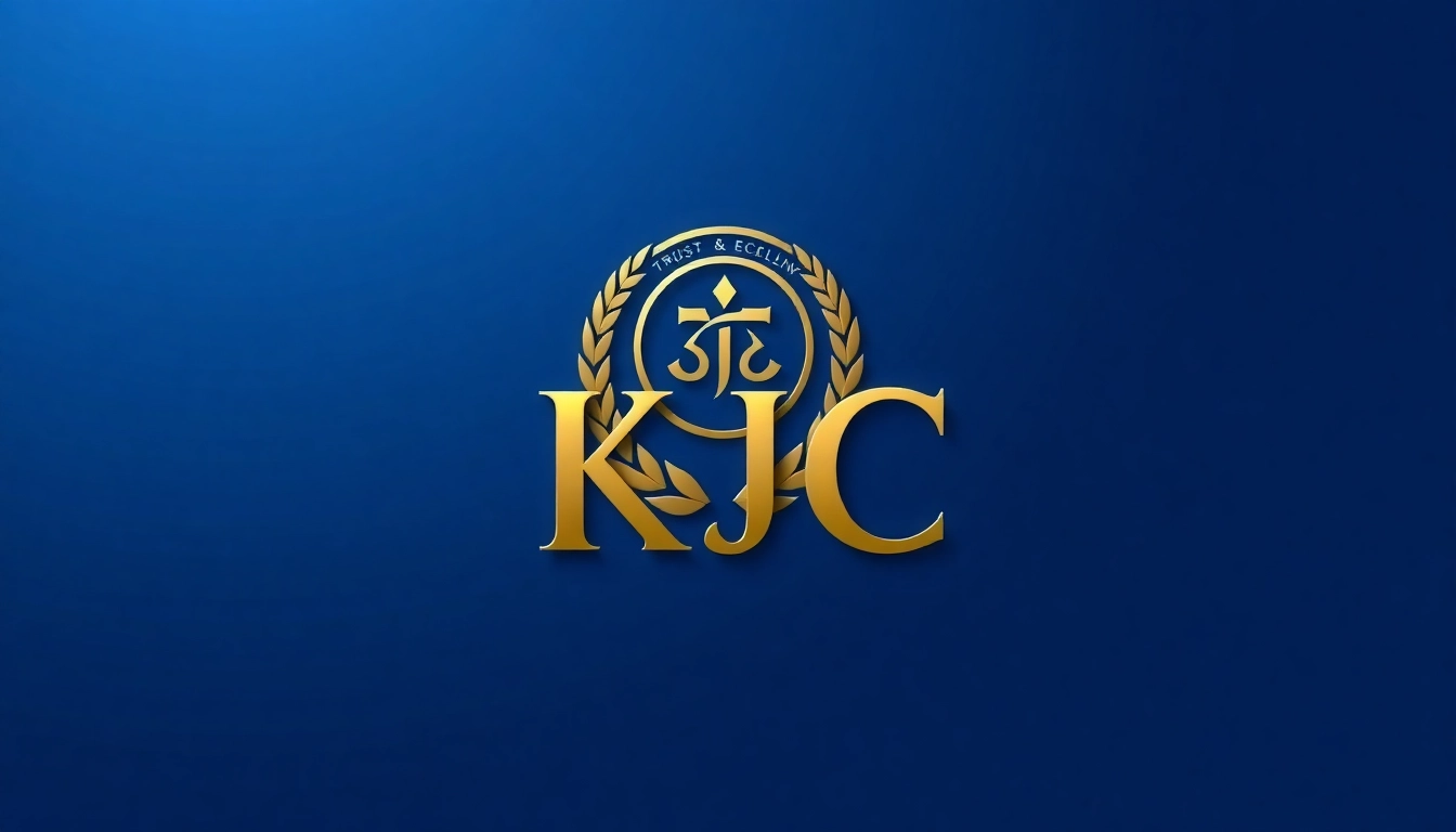 KJC logo representing trust and professionalism with a modern design, ideal for branding.