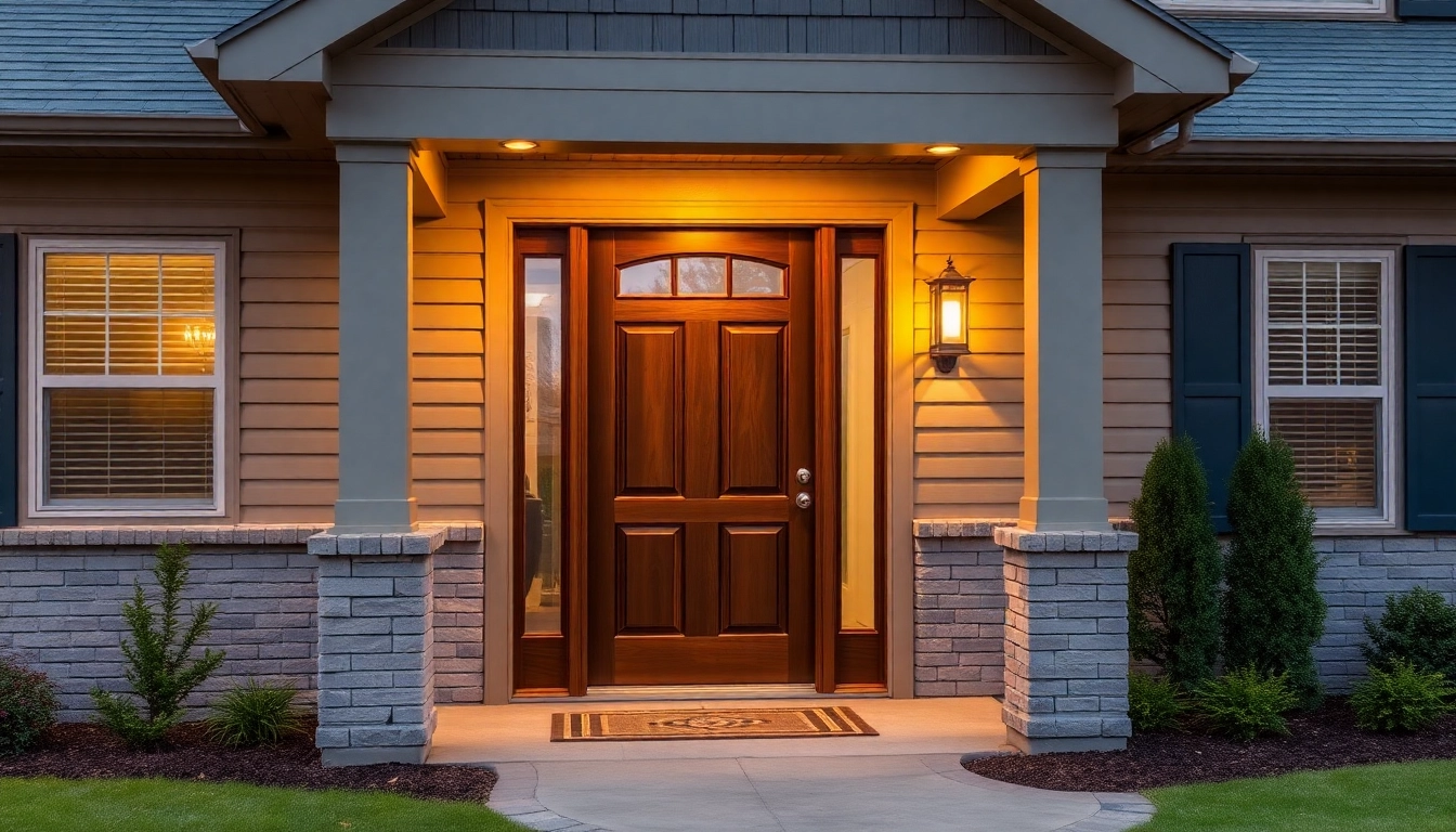 Front door replacement upgrade showcasing a sturdy, energy-efficient entry with premium hardware.