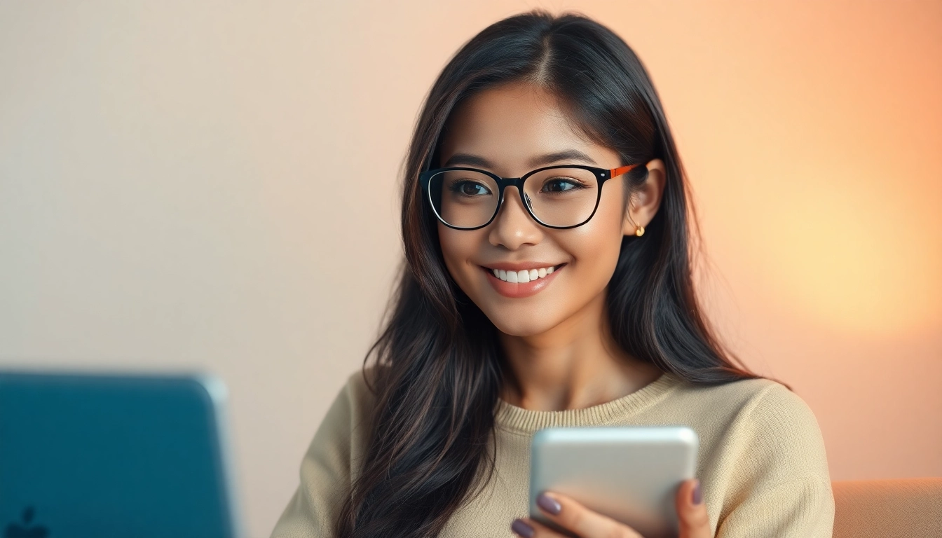 AI girlfriend chat visual showing a friendly virtual companion engaged in conversation, emphasizing connection and support for users.