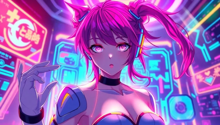 Action shot of a modern AI hentai generator interface creating vibrant anime imagery, showcasing advanced customization features for immersive user experiences.