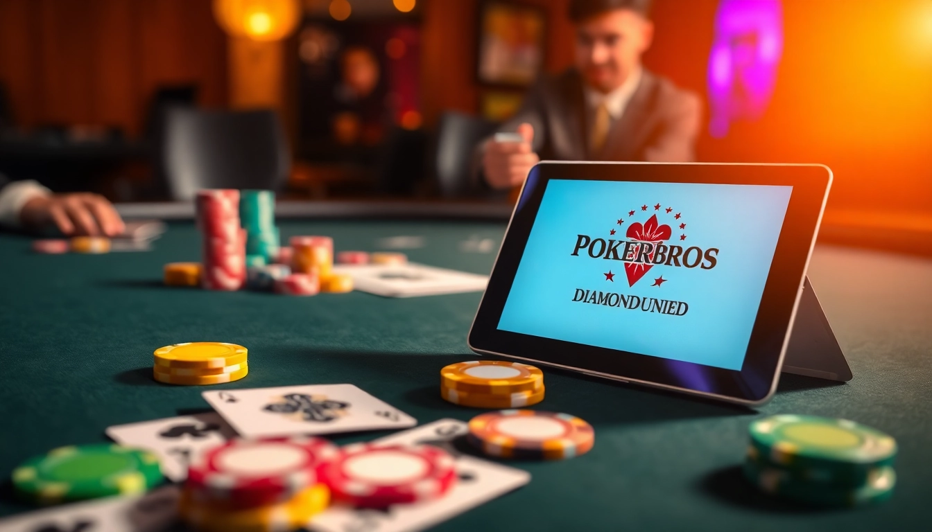 Join Pokerbros Diamond Union at Snap Poker Club with engaging gameplay and vibrant chips, cards, and screens.
