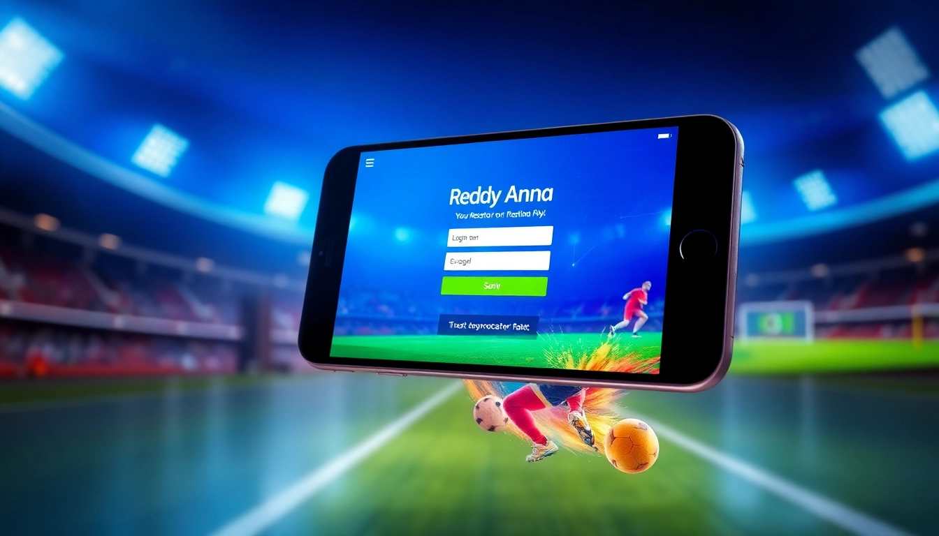 Reddy Anna Login page displayed on a mobile device with sports betting options, guiding users through secure login process quickly and easily.