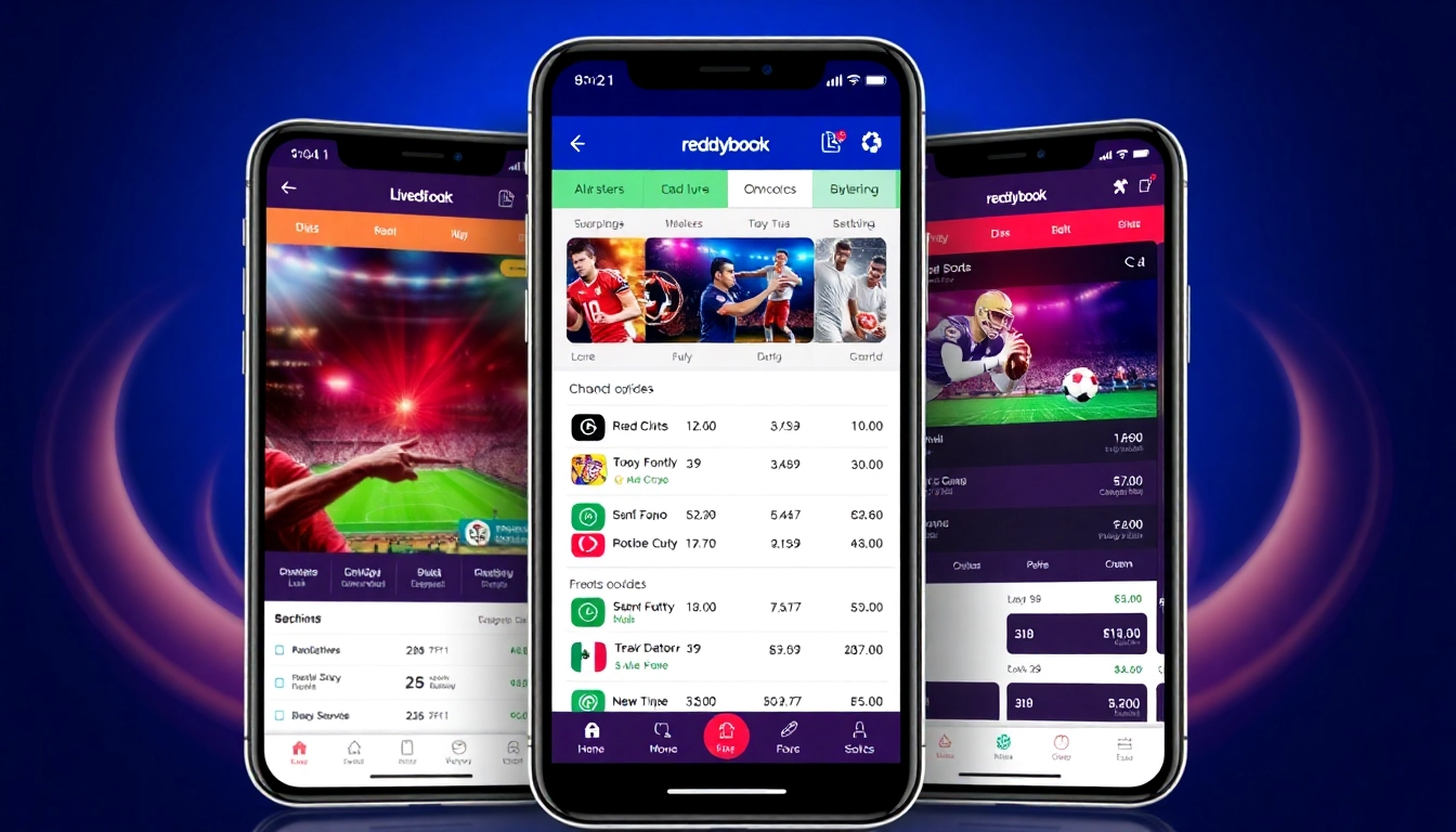 Quick action shot of the Reddybook App showing live cricket betting with odds, user interface, and sports in the background, highlighting convenience and modern design for users seeking seamless betting experience.