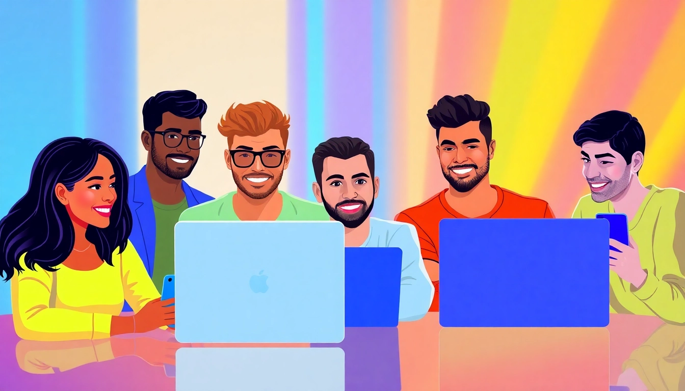 Native gay chat platform connecting diverse men for online conversations and socializing in a
