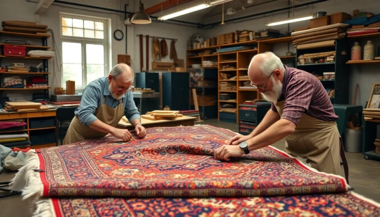 Professional team performing Restauro Tappeti milano with detailed work on a historic oriental