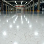 High-quality epoxy resin floor in a commercial space showcasing sleek, durable surface with