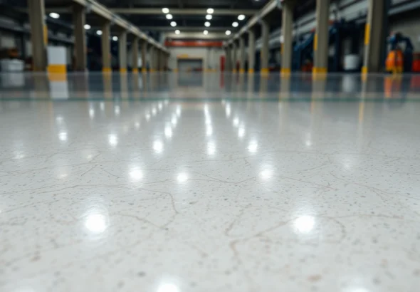 High-quality epoxy resin floor in a commercial space showcasing sleek, durable surface with
